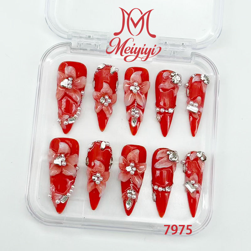 7975-MYY's designer original high-end design customized luxury hand-painted wearable nail art