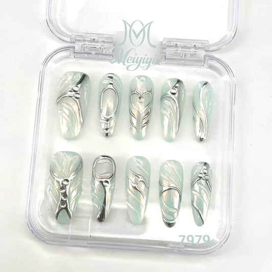 7979-MYY's designer original high-end design customized luxury hand-painted wearable nail art