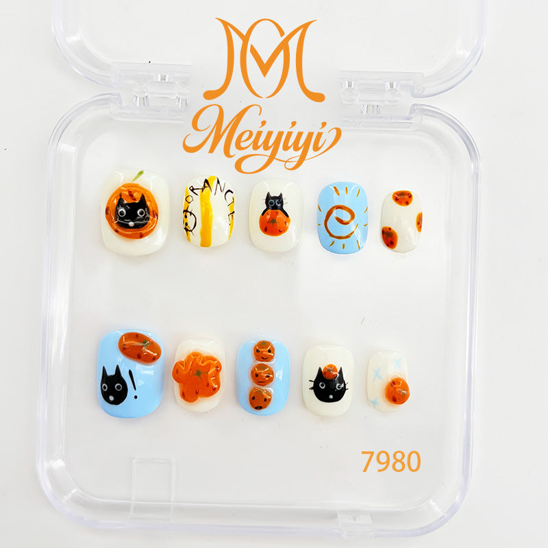 7980-MYY's designer original high-end design customized luxury hand-painted wearable nail art