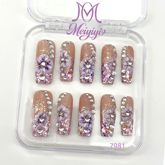7981-MYY's designer original high-end design customized luxury hand-painted wearable nail art