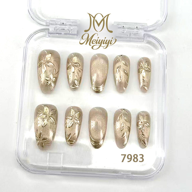 7983-MYY's designer original high-end design customized luxury hand-painted wearable nail art
