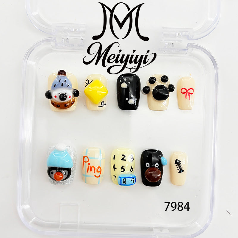 7984-MYY's designer original high-end design customized luxury hand-painted wearable nail art