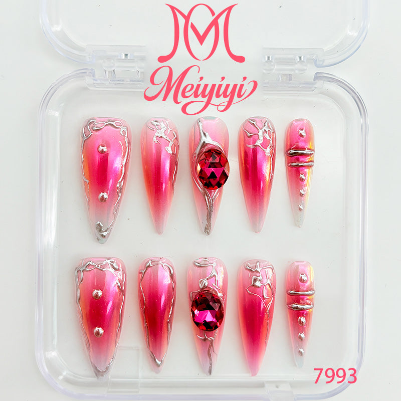 7993-MYY's designer original high-end design customized luxury hand-painted wearable nail art