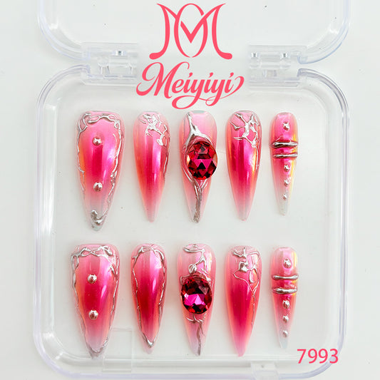 7993-MYY's designer original high-end design customized luxury hand-painted wearable nail art