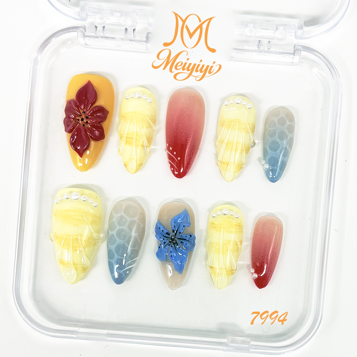 7994-MYY's designer original high-end design customized luxury hand-painted wearable nail art