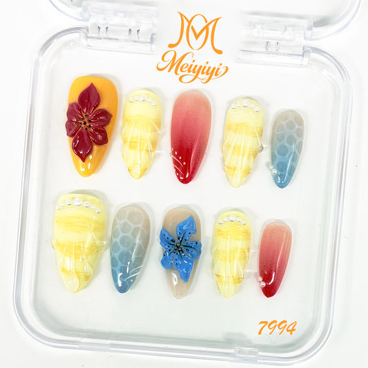 7994-MYY's designer original high-end design customized luxury hand-painted wearable nail art