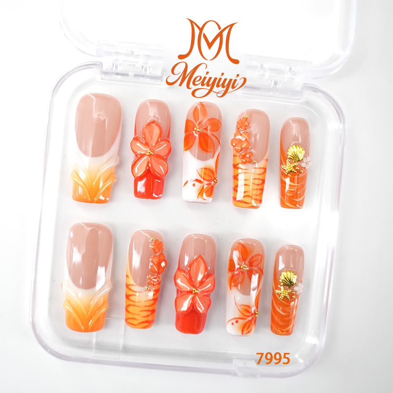 7995-MYY's designer original high-end design customized luxury hand-painted wearable nail art