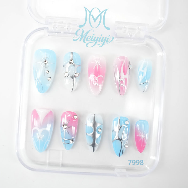 7998-MYY's designer original high-end design customized luxury hand-painted wearable nail art