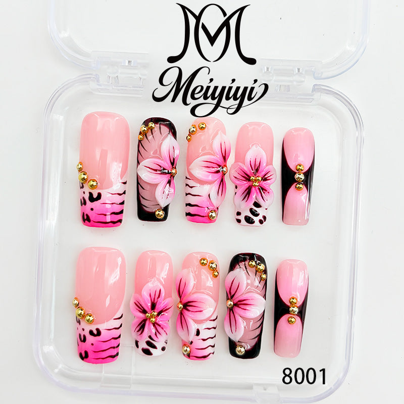 8001-MYY's designer original high-end design customized luxury hand-painted wearable nail art