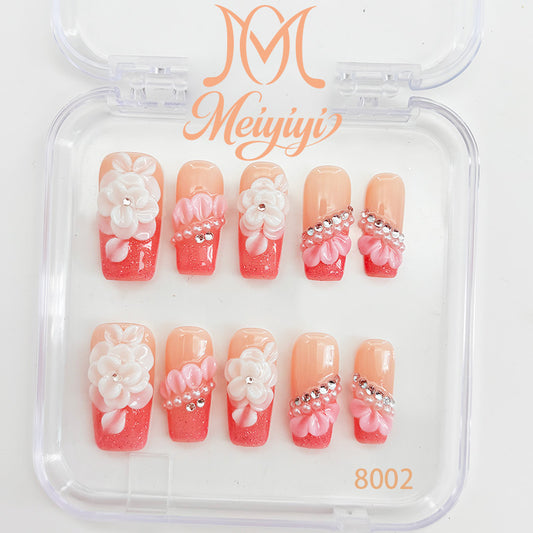 8002-MYY's designer original high-end design customized luxury hand-painted wearable nail art