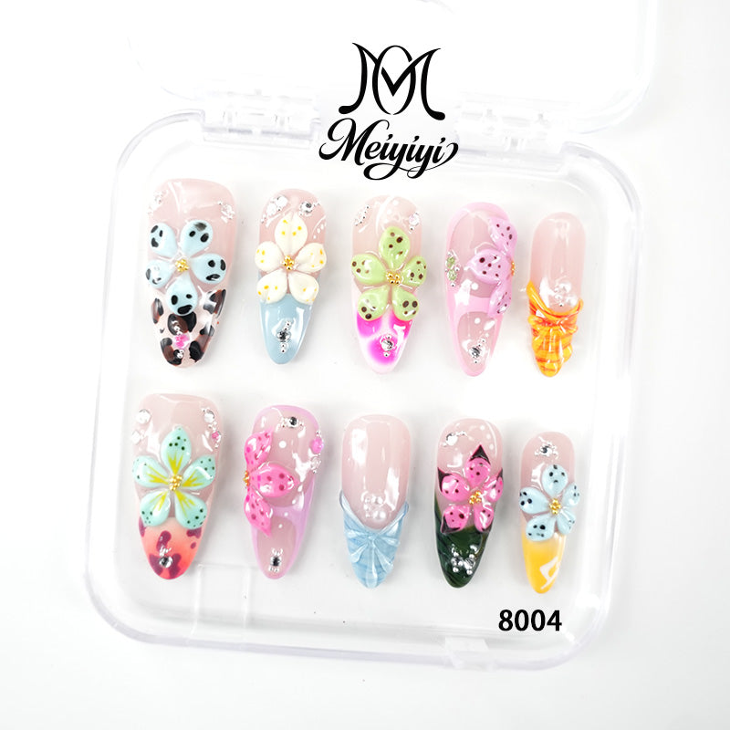 8004-MYY's designer original high-end design customized luxury hand-painted wearable nail art