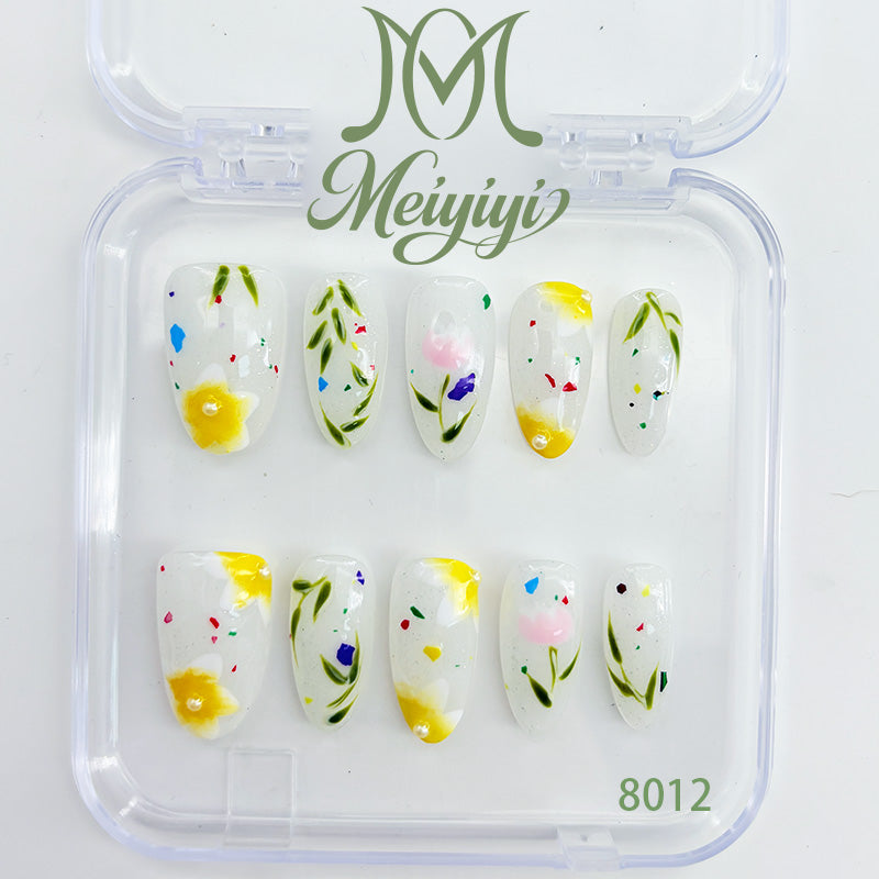 8012-MYY's designer original high-end design customized luxury hand-painted wearable nail art
