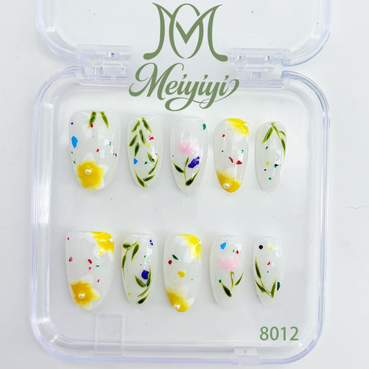8012-MYY's designer original high-end design customized luxury hand-painted wearable nail art