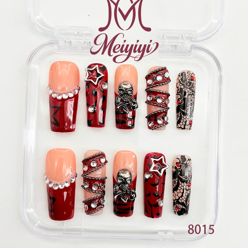 8015-MYY's designer original high-end design customized luxury hand-painted wearable nail art