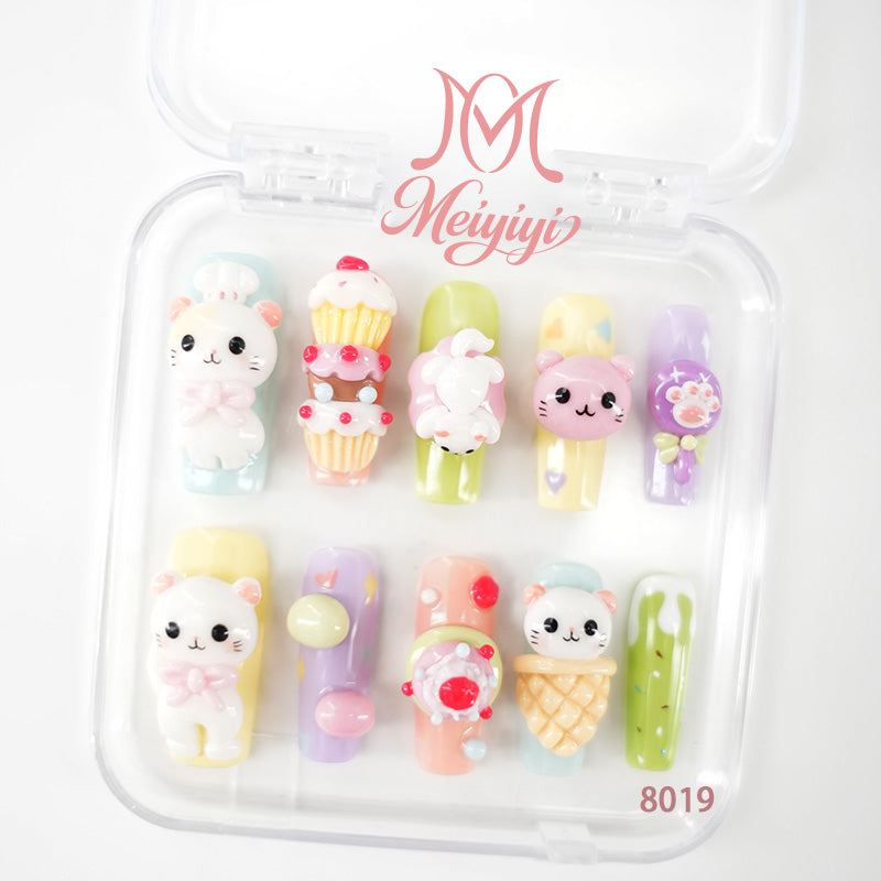 8019-MYY's designer original high-end design customized luxury hand-painted wearable nail art