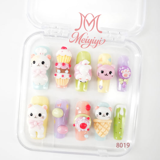 8019-MYY's designer original high-end design customized luxury hand-painted wearable nail art
