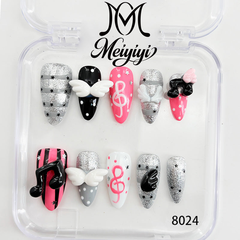 8024-MYY's designer original high-end design customized luxury hand-painted wearable nail art