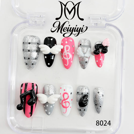 8024-MYY's designer original high-end design customized luxury hand-painted wearable nail art