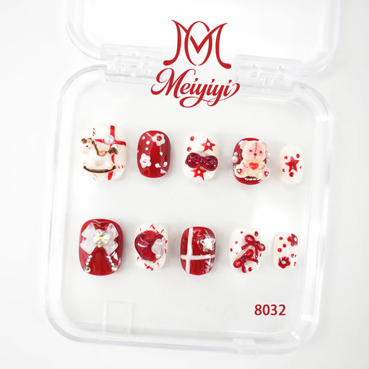 8032-MYY's designer original high-end design customized luxury hand-painted wearable nail art