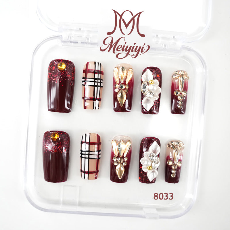 8033-MYY's designer original high-end design customized luxury hand-painted wearable nail art