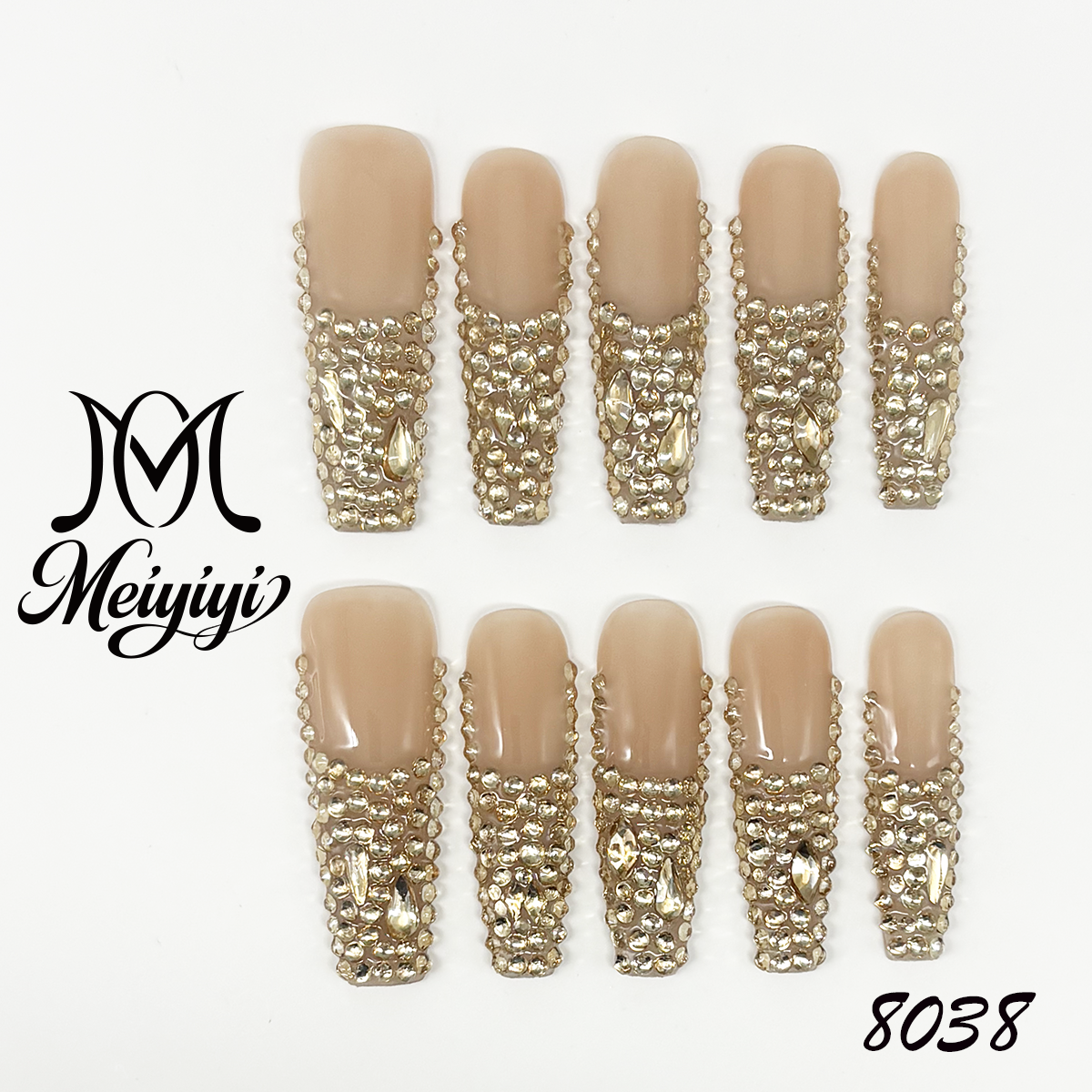 8038-MYY's designer original high-end design customized luxury hand-painted wearable nail art