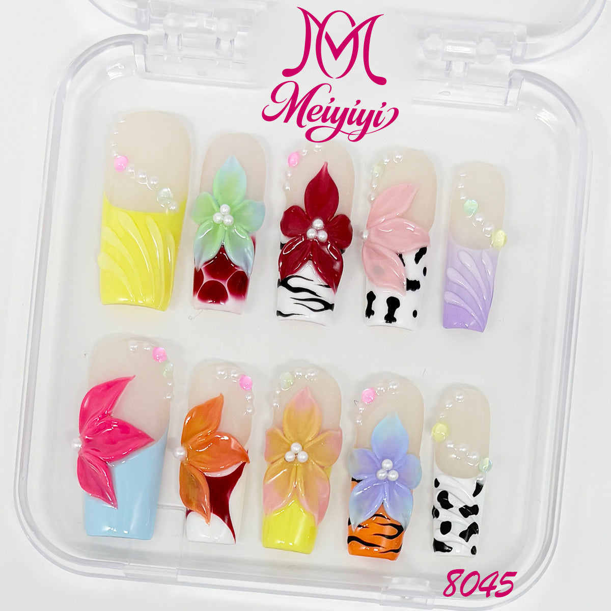 8045-MYY's designer original high-end design customized luxury hand-painted wearable nail art