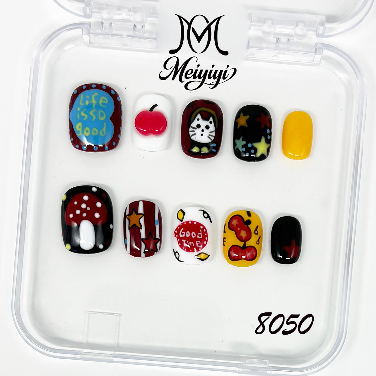 8050-MYY's designer original high-end design customized luxury hand-painted wearable nail art