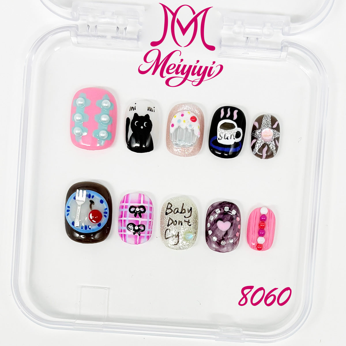 8060-MYY's designer original high-end design customized luxury hand-painted wearable nail art