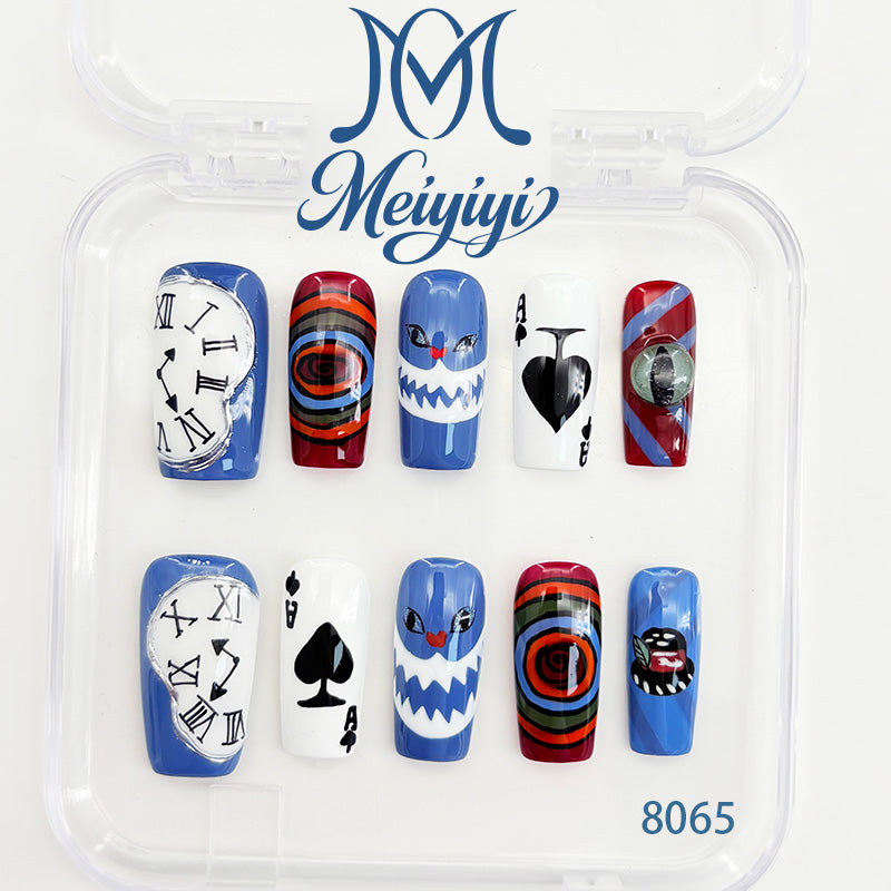 8065-MYY's designer original high-end design customized luxury hand-painted wearable nail art