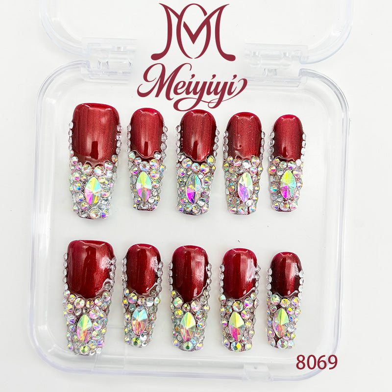 8069-MYY's designer original high-end design customized luxury hand-painted wearable nail art
