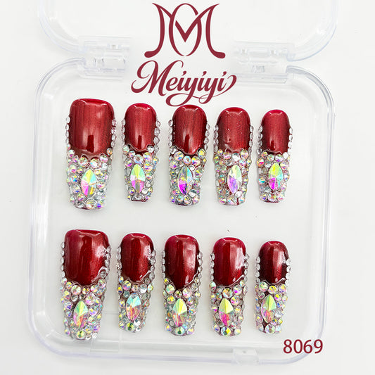 8069-MYY's designer original high-end design customized luxury hand-painted wearable nail art