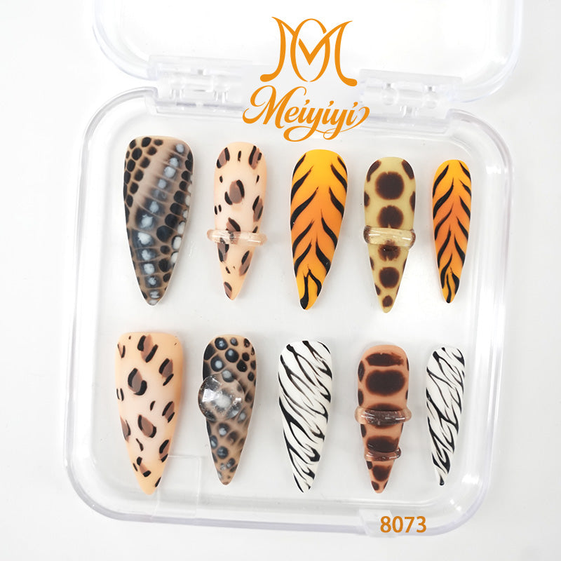 8073-MYY's designer original high-end design customized luxury hand-painted wearable nail art