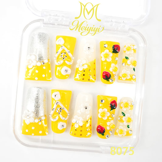 8075-MYY's designer original high-end design customized luxury hand-painted wearable nail art