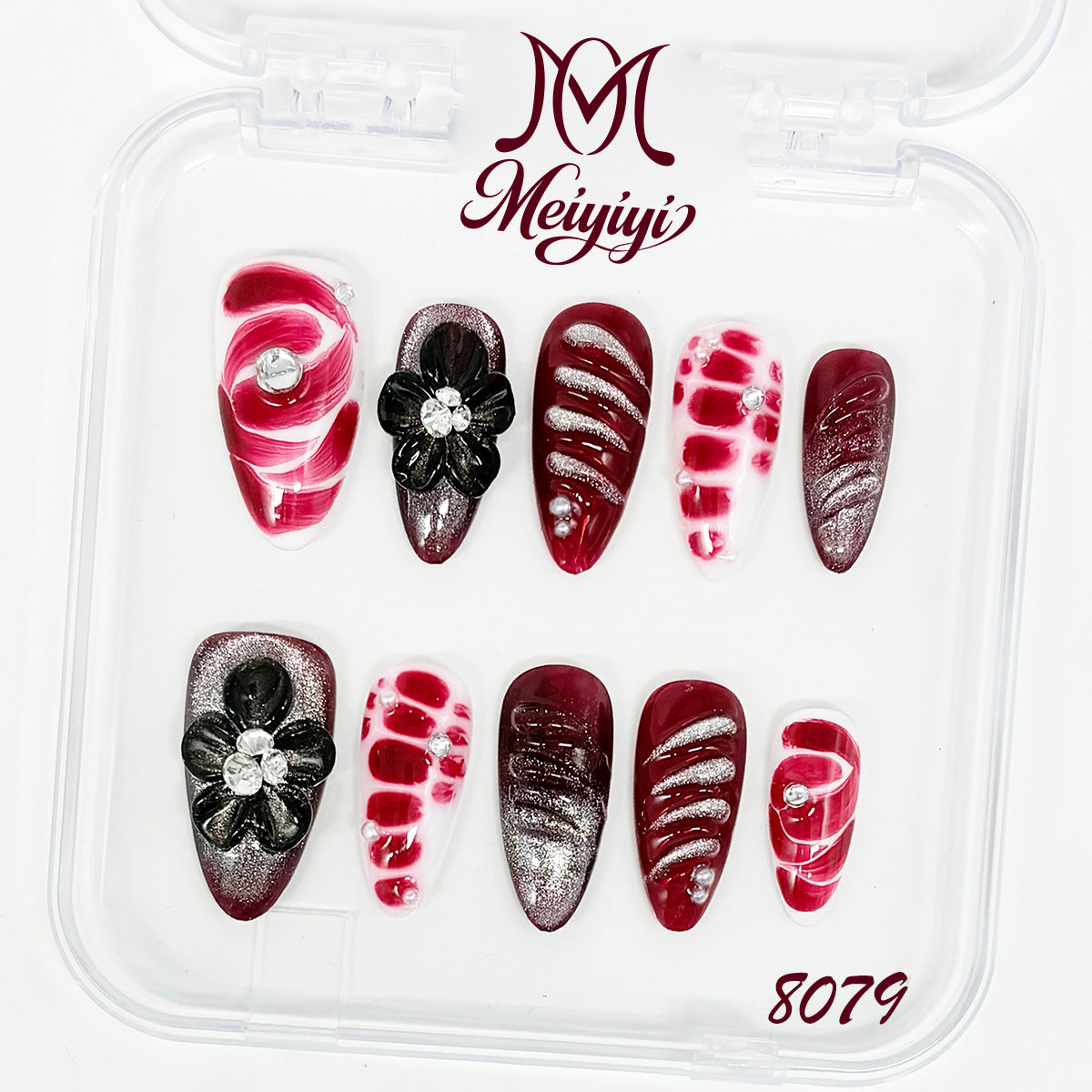8079-MYY's designer original high-end design customized luxury hand-painted wearable nail art