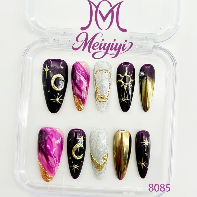 8085-MYY's designer original high-end design customized luxury hand-painted wearable nail art