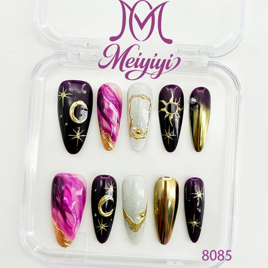 8085-MYY's designer original high-end design customized luxury hand-painted wearable nail art
