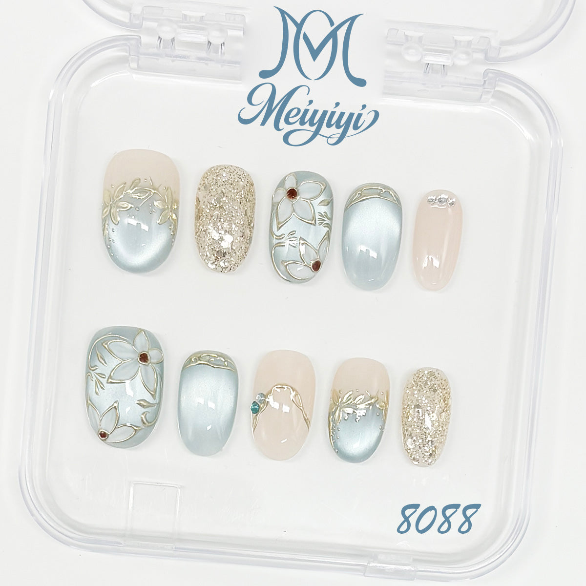 8088-MYY's designer original high-end design customized luxury hand-painted wearable nail art