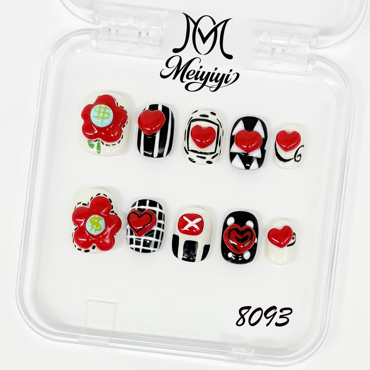 8093-MYY's designer original high-end design customized luxury hand-painted wearable nail art