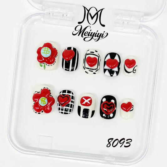 8093-MYY's designer original high-end design customized luxury hand-painted wearable nail art