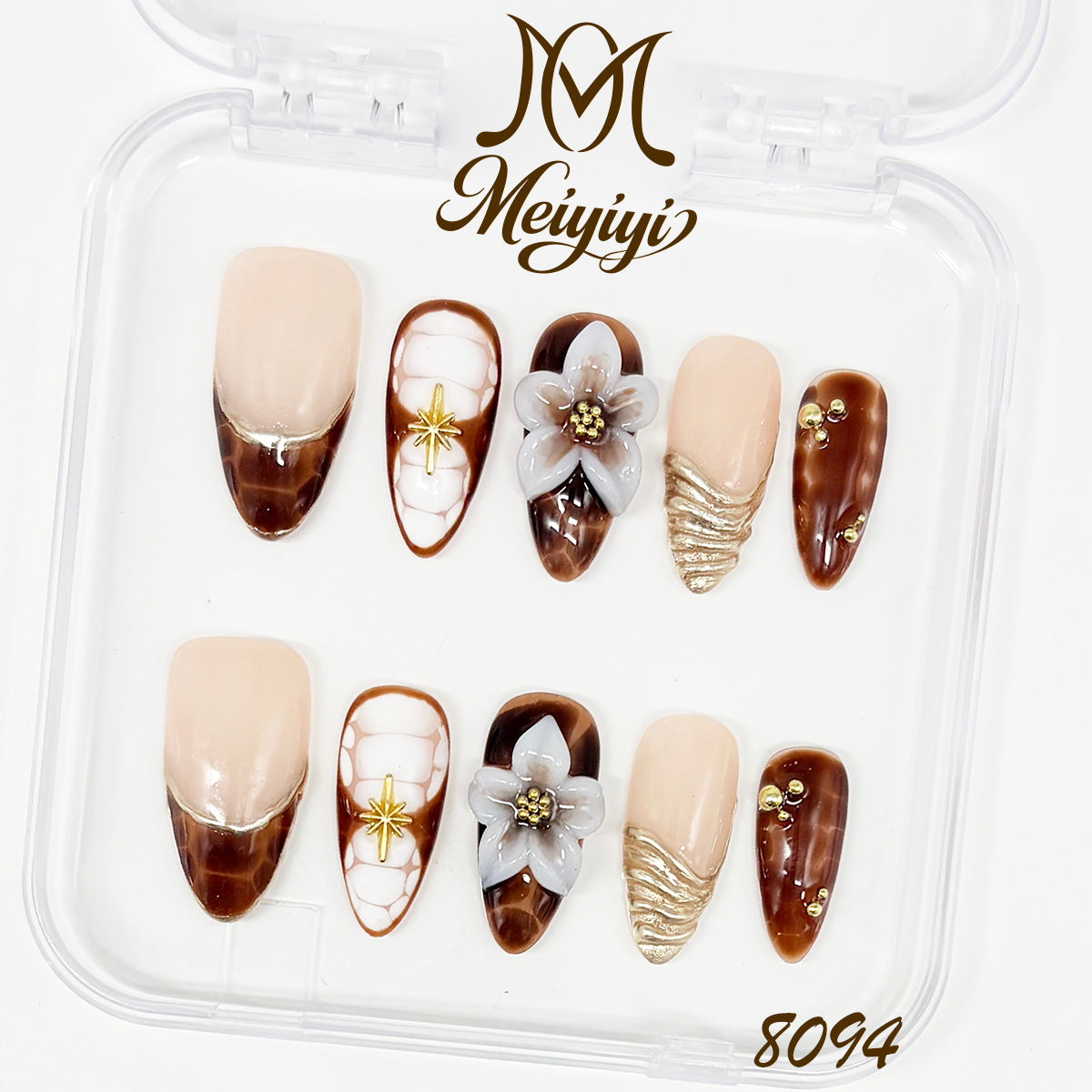 8094-MYY's designer original high-end design customized luxury hand-painted wearable nail art