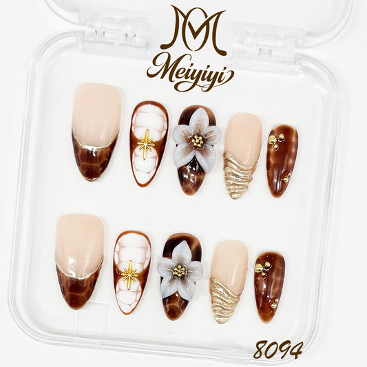 8094-MYY's designer original high-end design customized luxury hand-painted wearable nail art