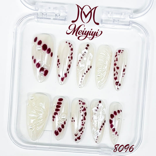 8096-MYY's designer original high-end design customized luxury hand-painted wearable nail art