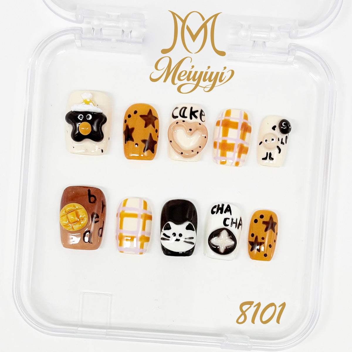 8101-MYY's designer original high-end design customized luxury hand-painted wearable nail art