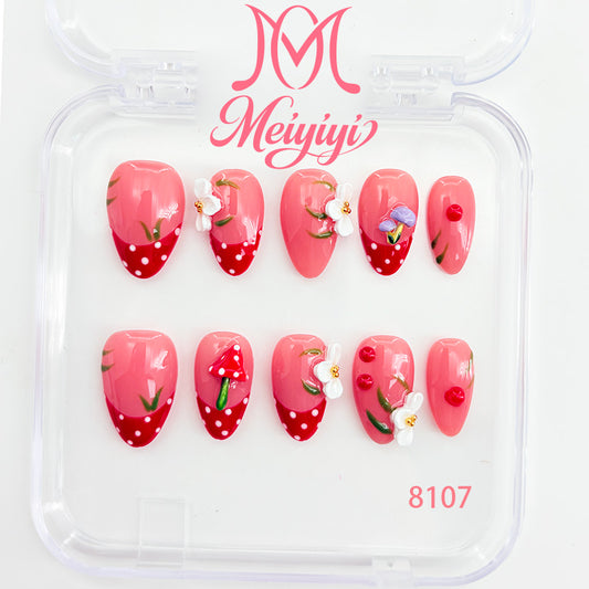 8107-MYY's designer original high-end design customized luxury hand-painted wearable nail art
