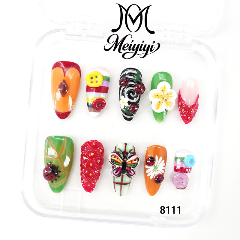 8111-MYY's designer original high-end design customized luxury hand-painted wearable nail art