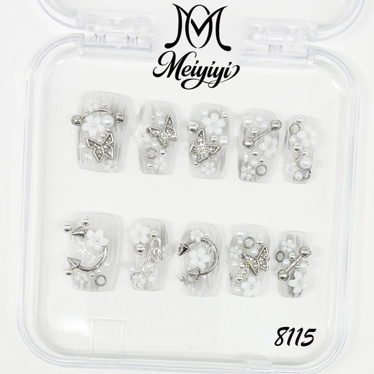 8115-MYY's designer original high-end design customized luxury hand-painted wearable nail art