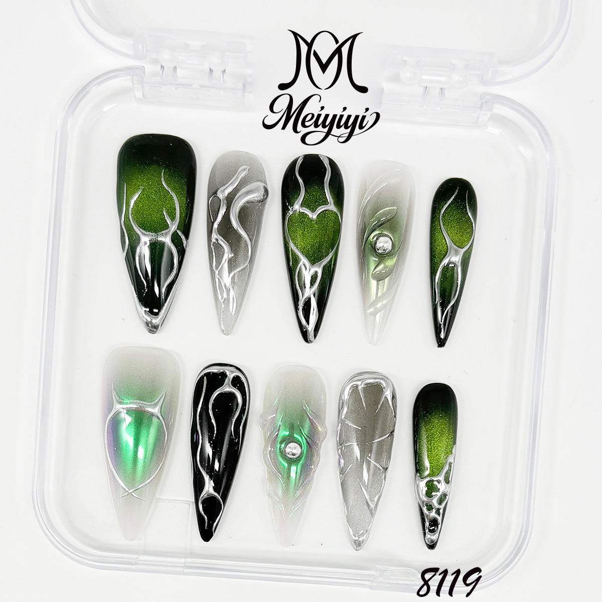 8119-MYY's designer original high-end design customized luxury hand-painted wearable nail art