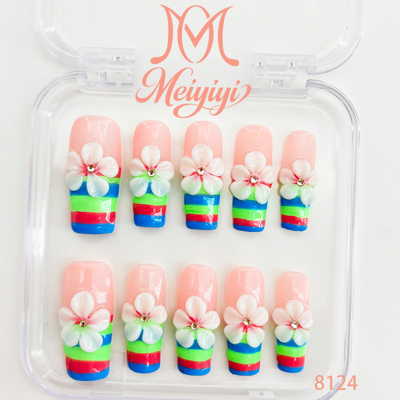 8124-MYY's designer original high-end design customized luxury hand-painted wearable nail art