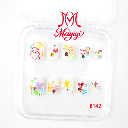 8142-MYY's designer original high-end design customized luxury hand-painted wearable nail art