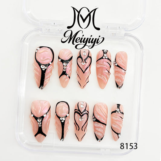 8153-MYY's designer original high-end design customized luxury hand-painted wearable nail art